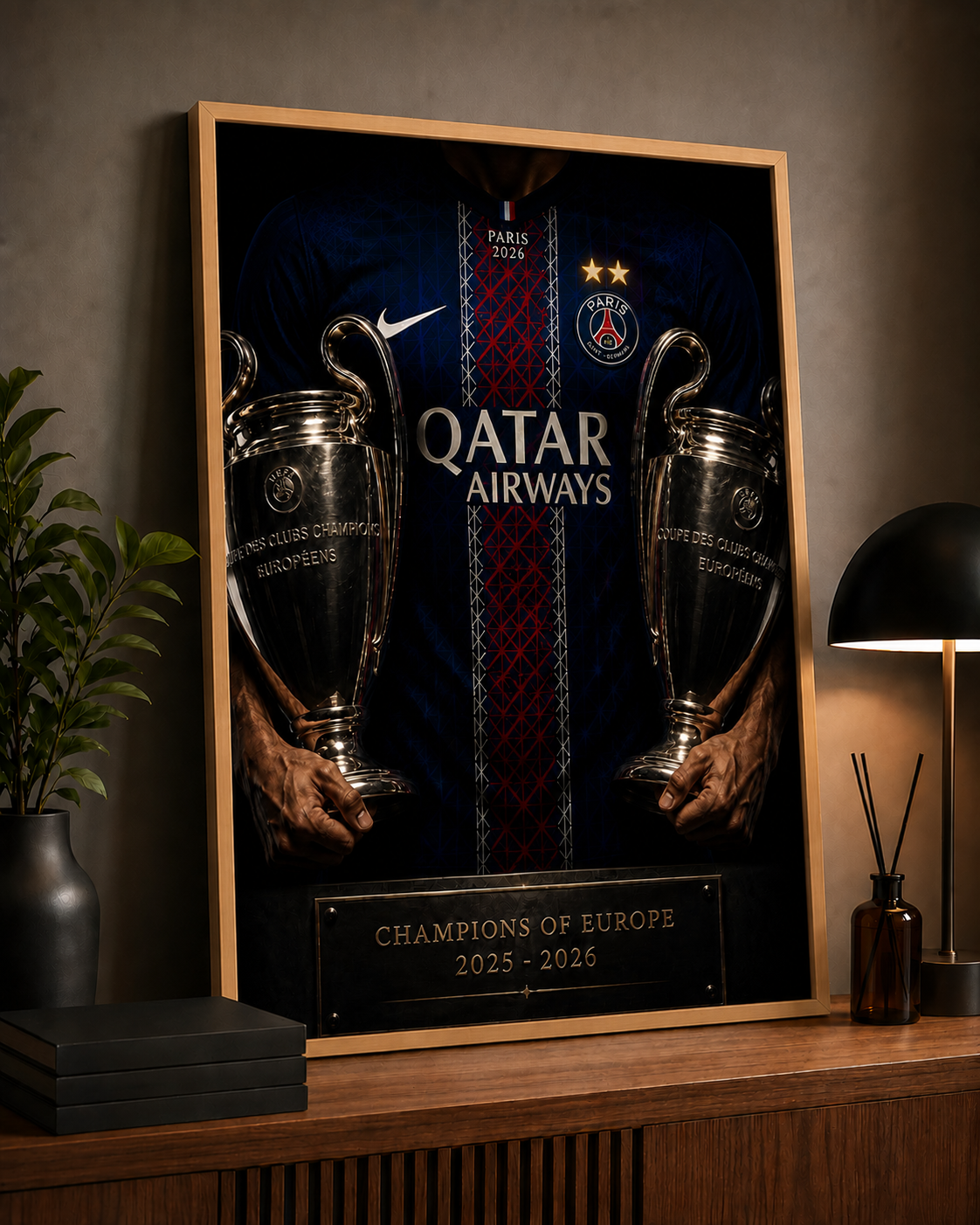 Affiche Encadrée – PSG Champions of Europe 2025–2026