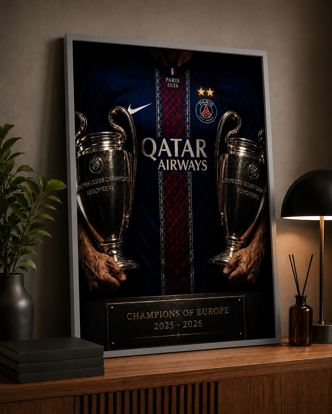 Affiche Encadrée – PSG Champions of Europe 2025–2026