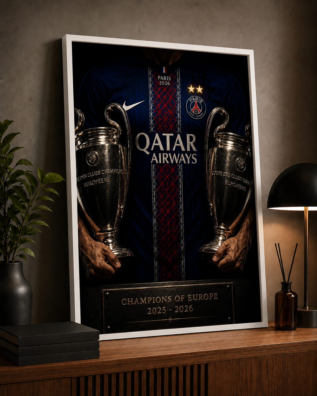 Affiche Encadrée – PSG Champions of Europe 2025–2026