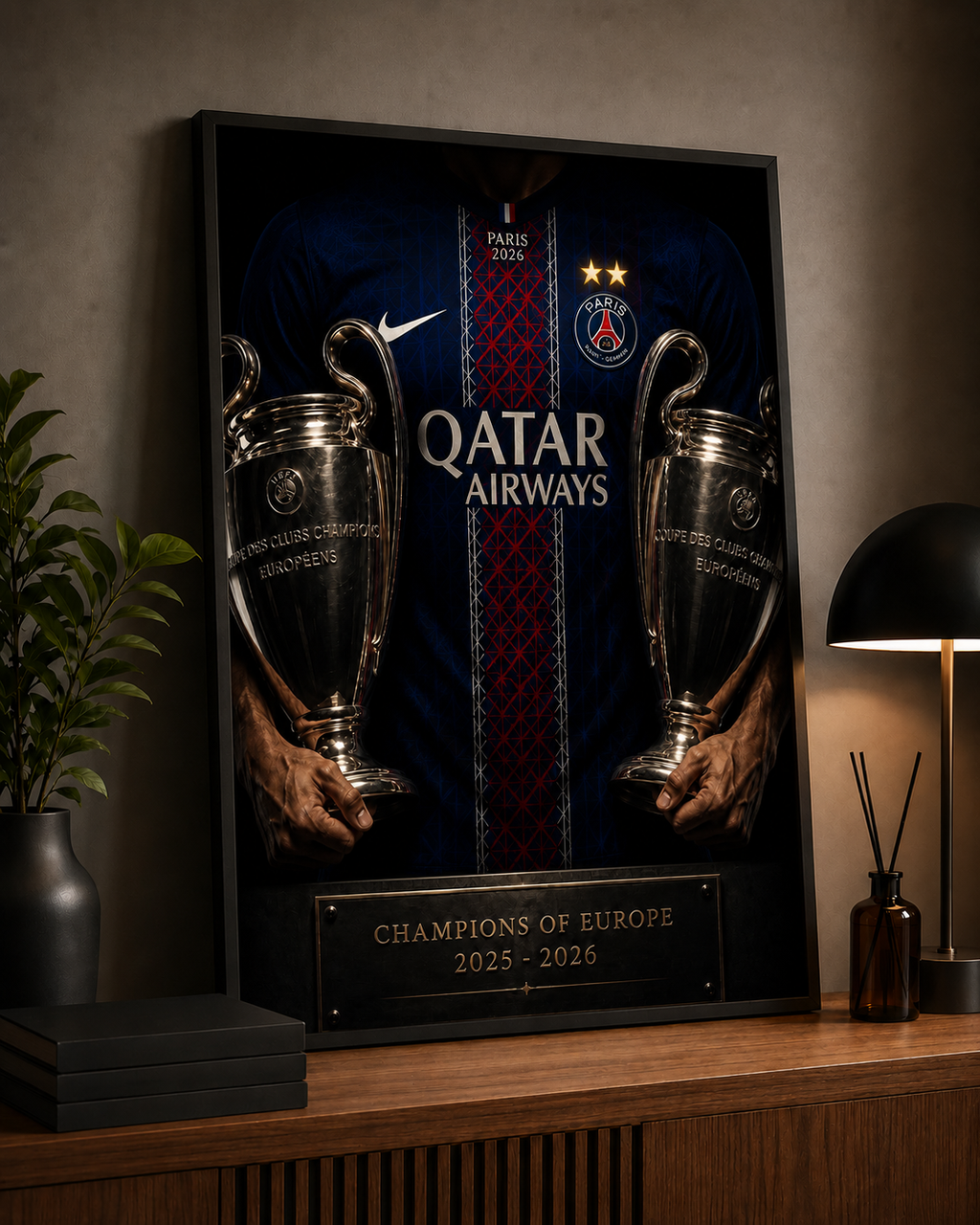 Affiche Encadrée – PSG Champions of Europe 2025–2026