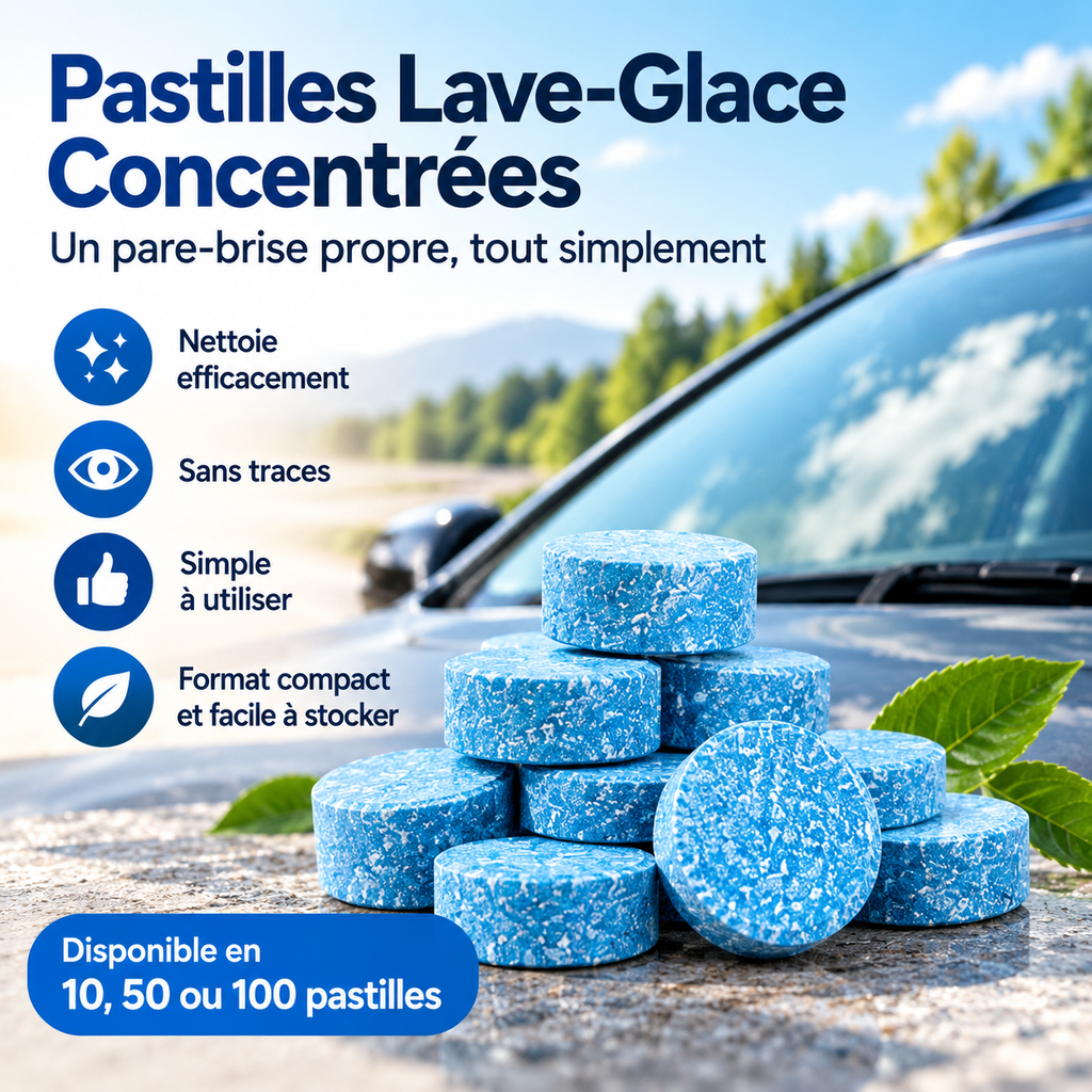 Pastilles Lave-Glace Concentrées – Nettoyage Rapide & Sans Traces