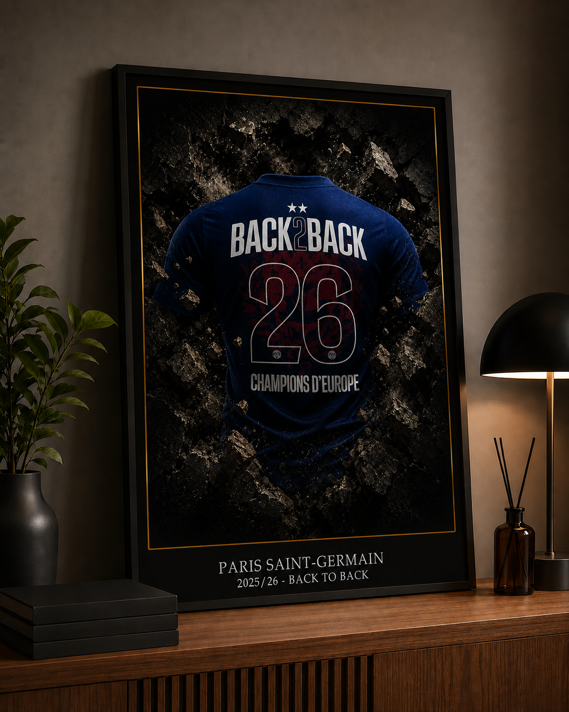 Cadre Photo – Paris Saint-Germain 2025/26 Back2Back | Champions d'Europe