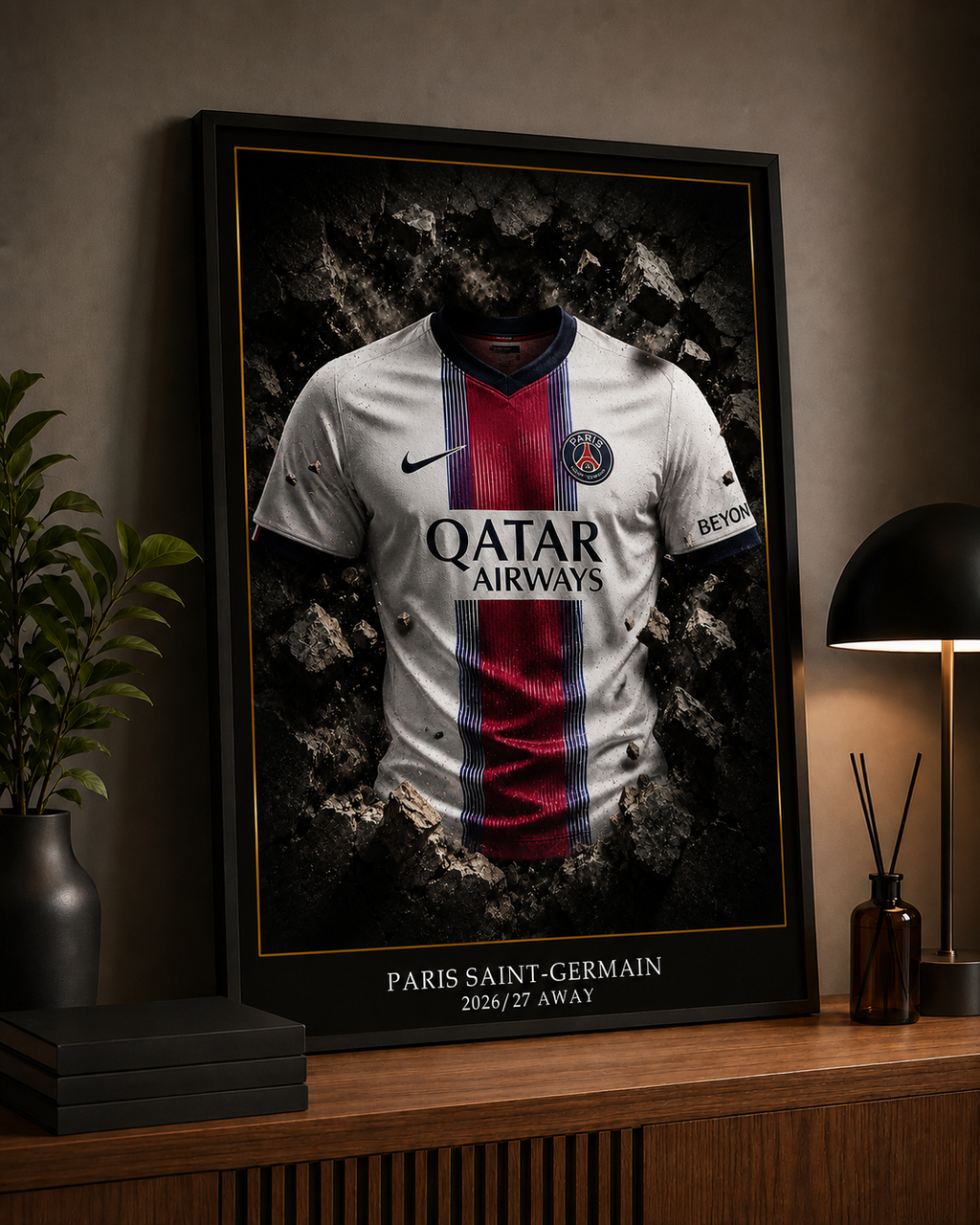 Cadre Photo Paris Saint-Germain 2026/27 Away – Affiche Maillot Design Premium