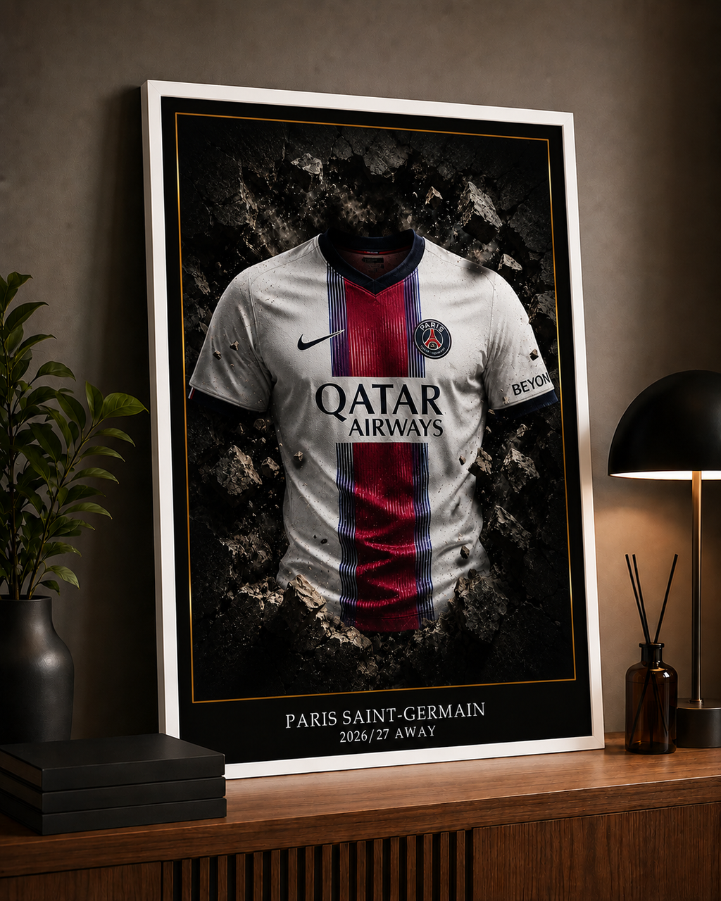 Cadre Photo Paris Saint-Germain 2026/27 Away – Affiche Maillot Design Premium