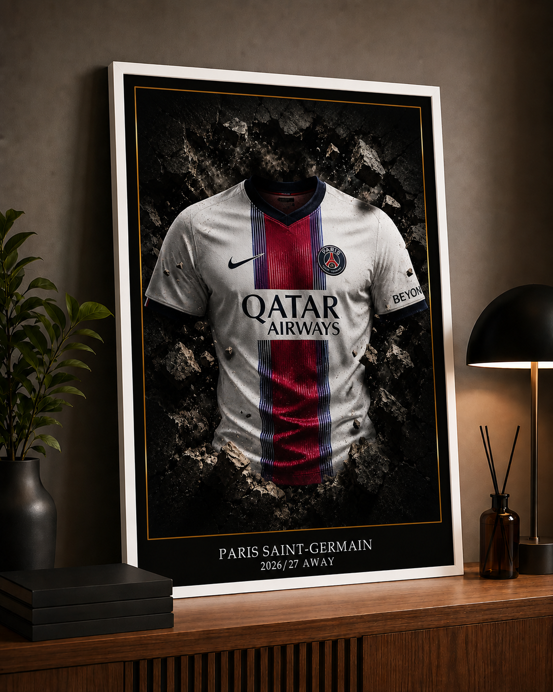 Cadre Photo Paris Saint-Germain 2026/27 Away – Affiche Maillot Design Premium