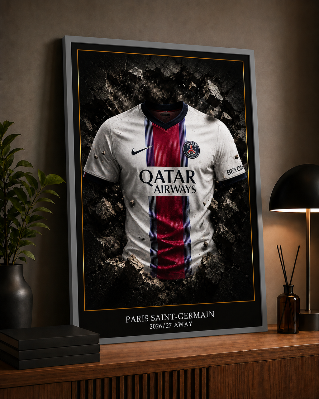 Cadre Photo Paris Saint-Germain 2026/27 Away – Affiche Maillot Design Premium
