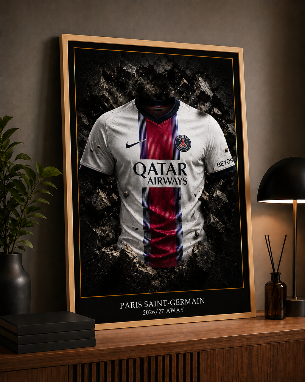 Cadre Photo Paris Saint-Germain 2026/27 Away – Affiche Maillot Design Premium