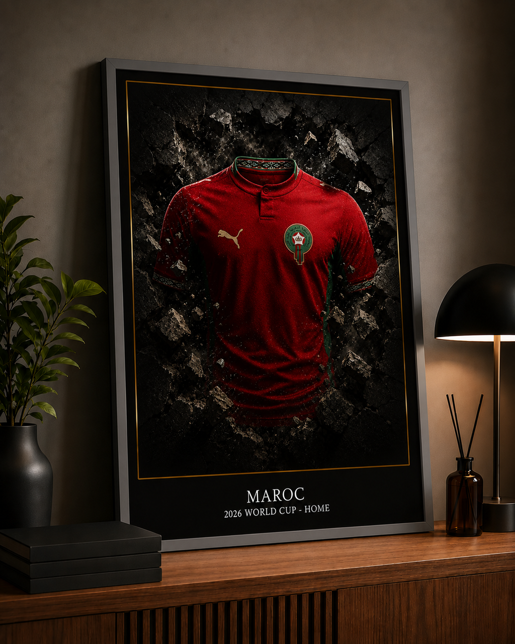 Cadre Maillot Maroc 2026 World Cup – Affiche Premium Encadrée | Collection Football