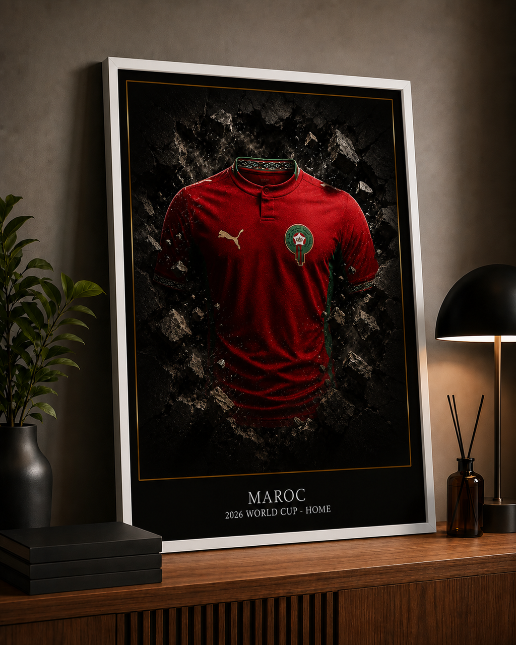 Cadre Maillot Maroc 2026 World Cup – Affiche Premium Encadrée | Collection Football