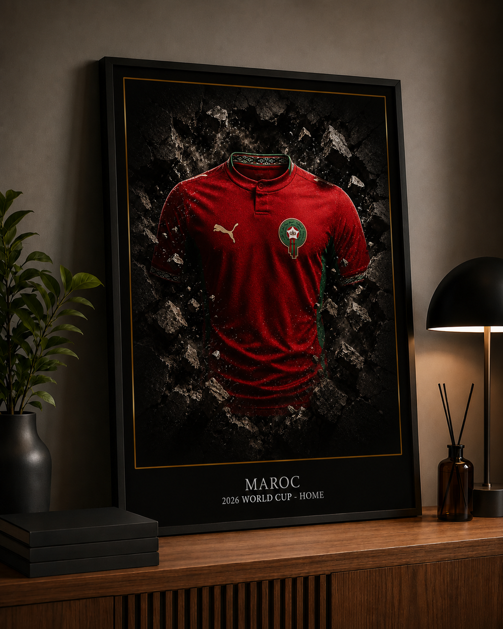Cadre Maillot Maroc 2026 World Cup – Affiche Premium Encadrée | Collection Football